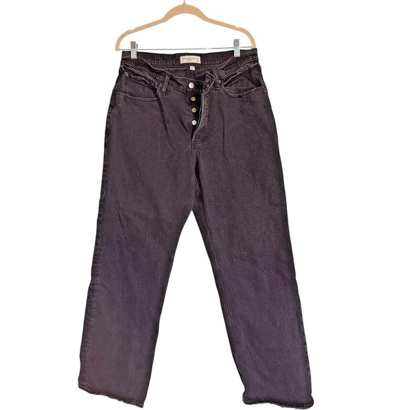Abercrombie & Fitch Sz 12/31 The 90's Baggy Low Rise‎ Jeans Retro Buttonfly - Picture 1 of 11
